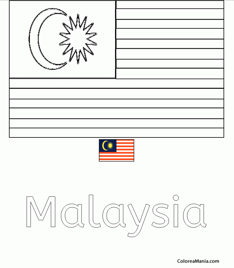 Colorear Malasia. Malaysia. Malaisie