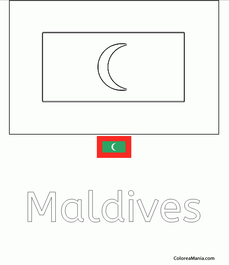 Colorear Repblica de las Maldivas. Maldives