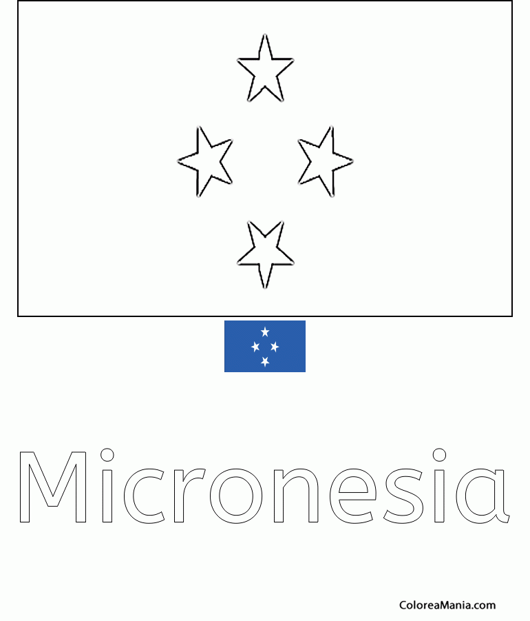 Colorear Micronesia. tats Fdrs de Micronsie
