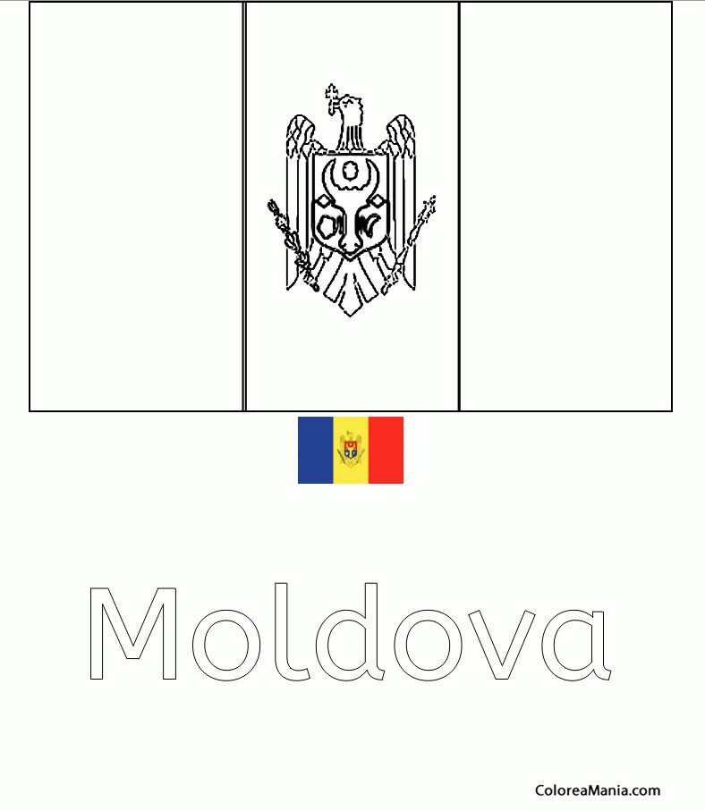 Colorear Repblica de Moldavia. Moldova