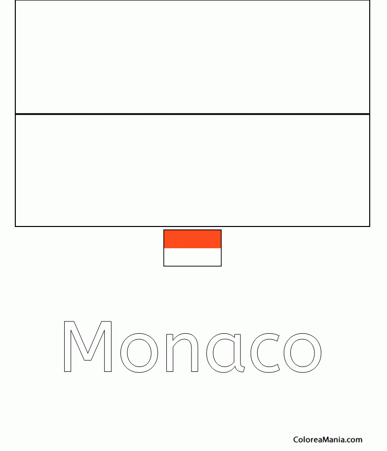 Colorear Monaco. Principado de Mnaco