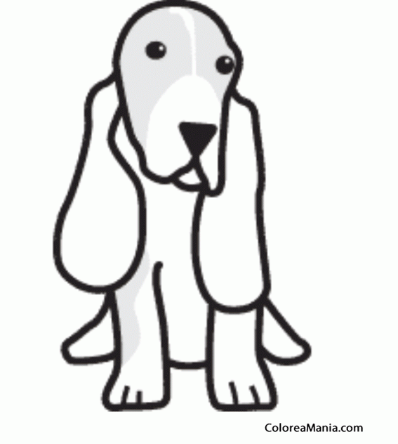 Colorear Silueta Perro Basset Hound