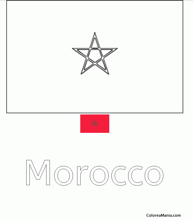 Colorear Marruecos. Morocco. Maroc