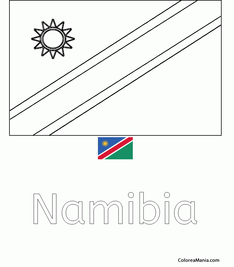 Colorear Namibia. Namibie