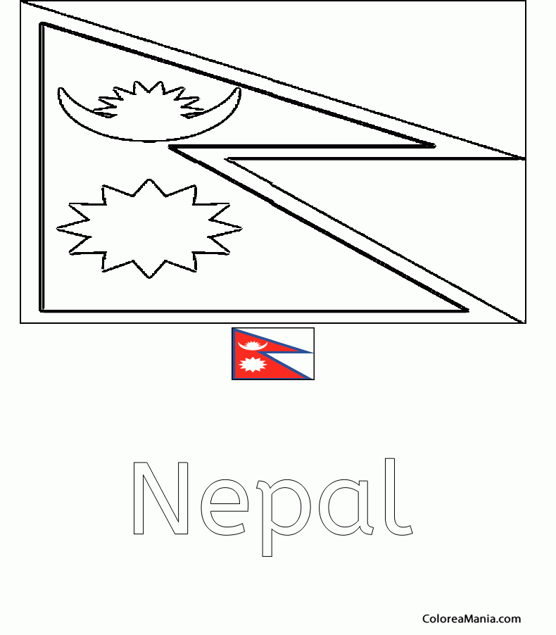 Colorear Nepal. Npal