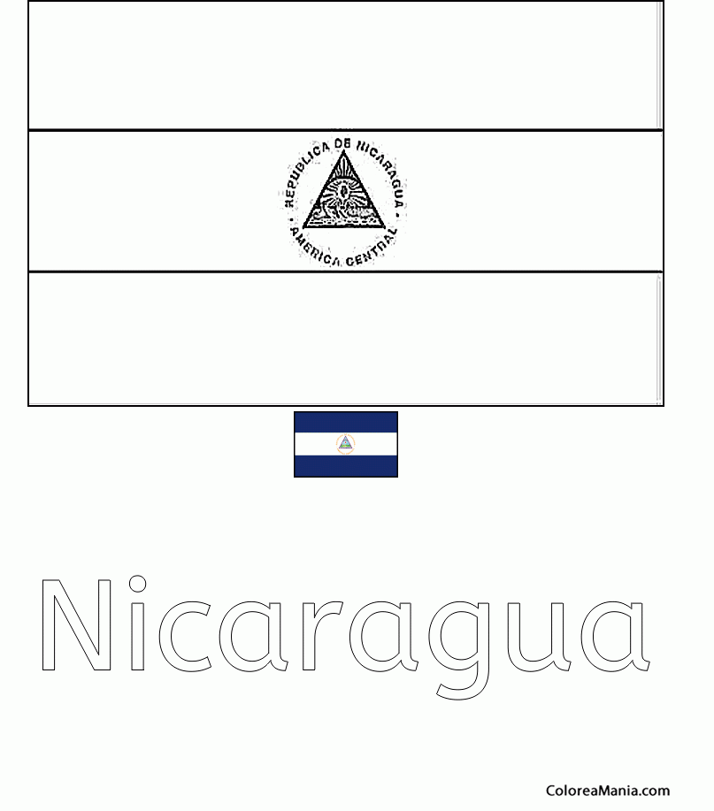 Colorear Repblica de Nicaragua