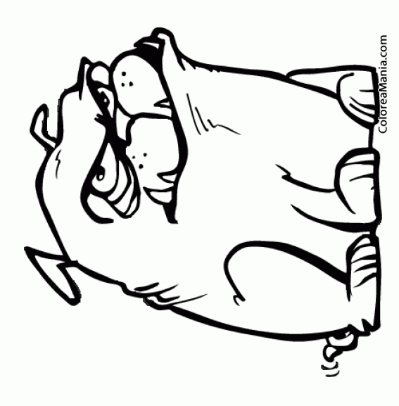 Colorear Caricatura perro Bulldog