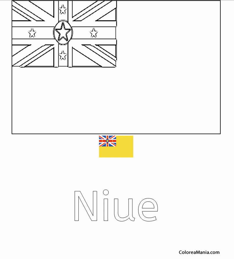 Colorear Niue. Niou