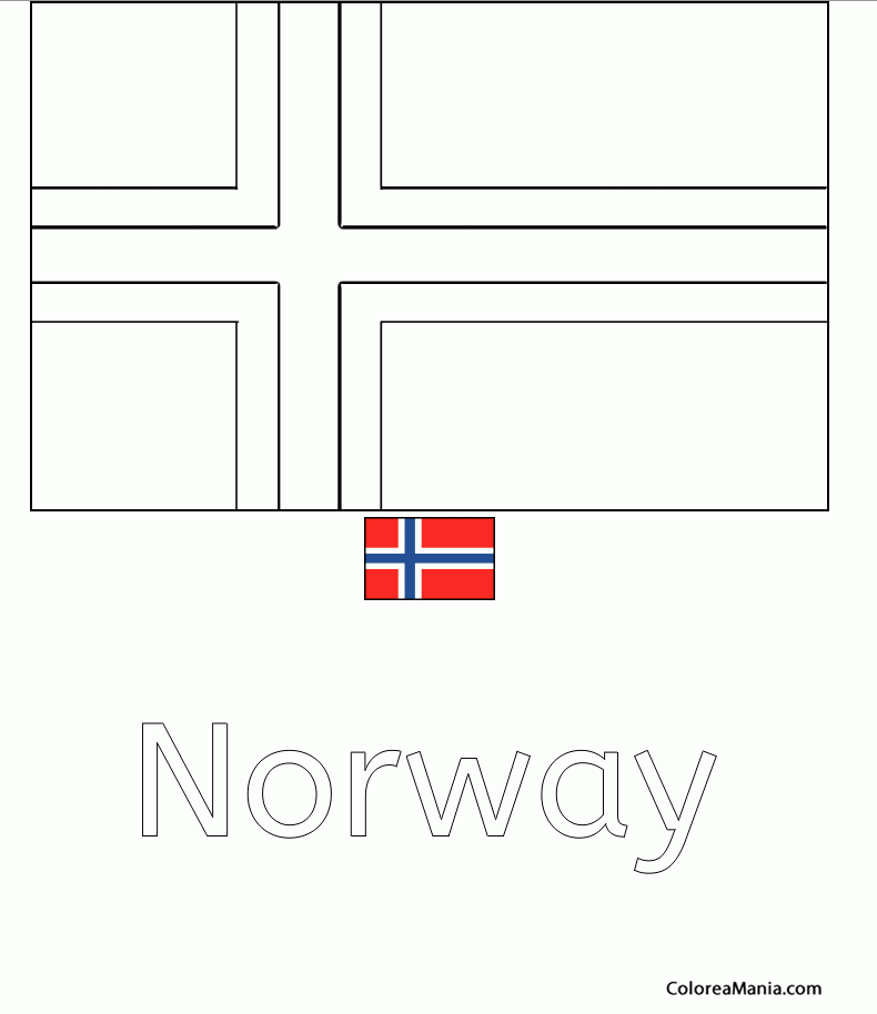 Colorear Noruega. Norway. Norvge