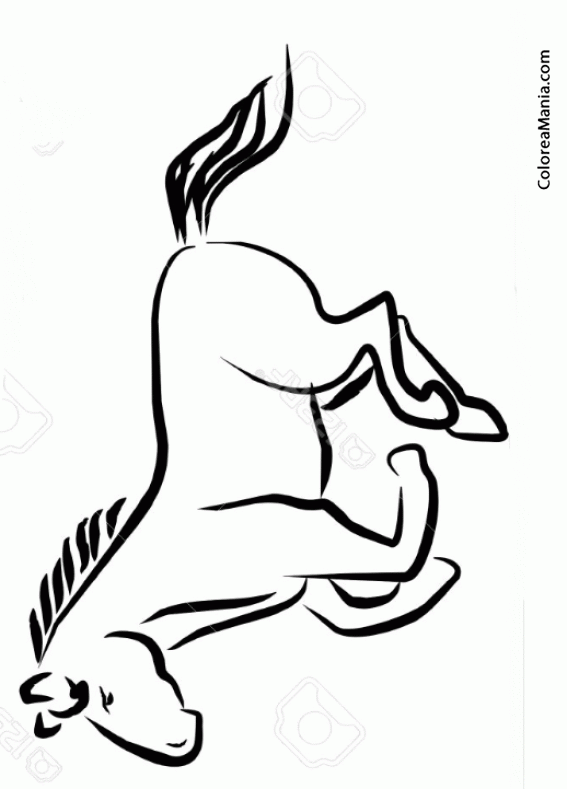 Colorear Silueta de caballo al galope