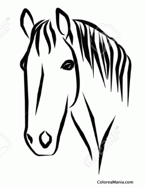 Colorear Silueta de cabeza de caballo