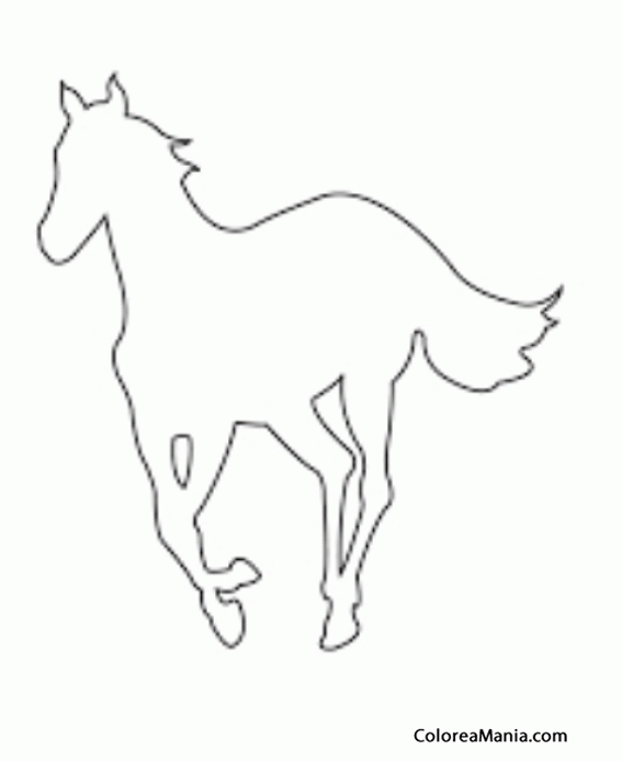 Colorear Silueta de caballo al galope 2