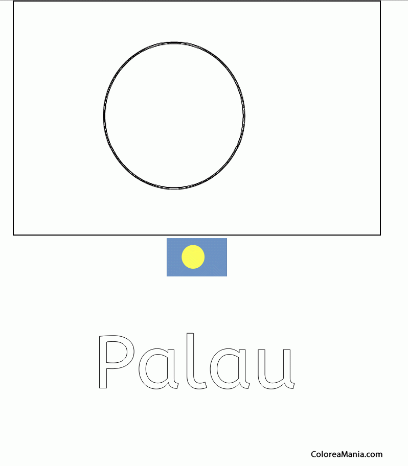 Colorear Palau. Palaos