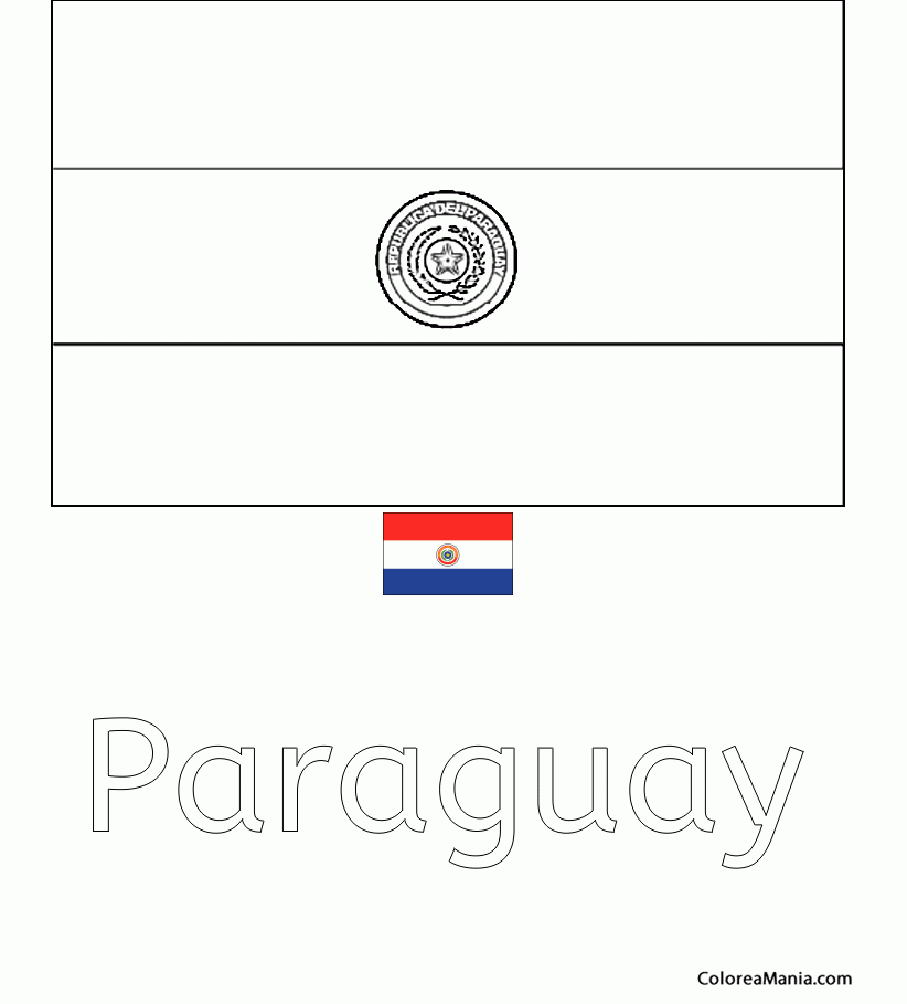 Colorear Repblica del Paraguay