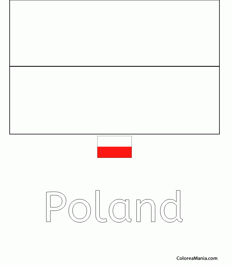 Colorear Polonia. Poland. Polska