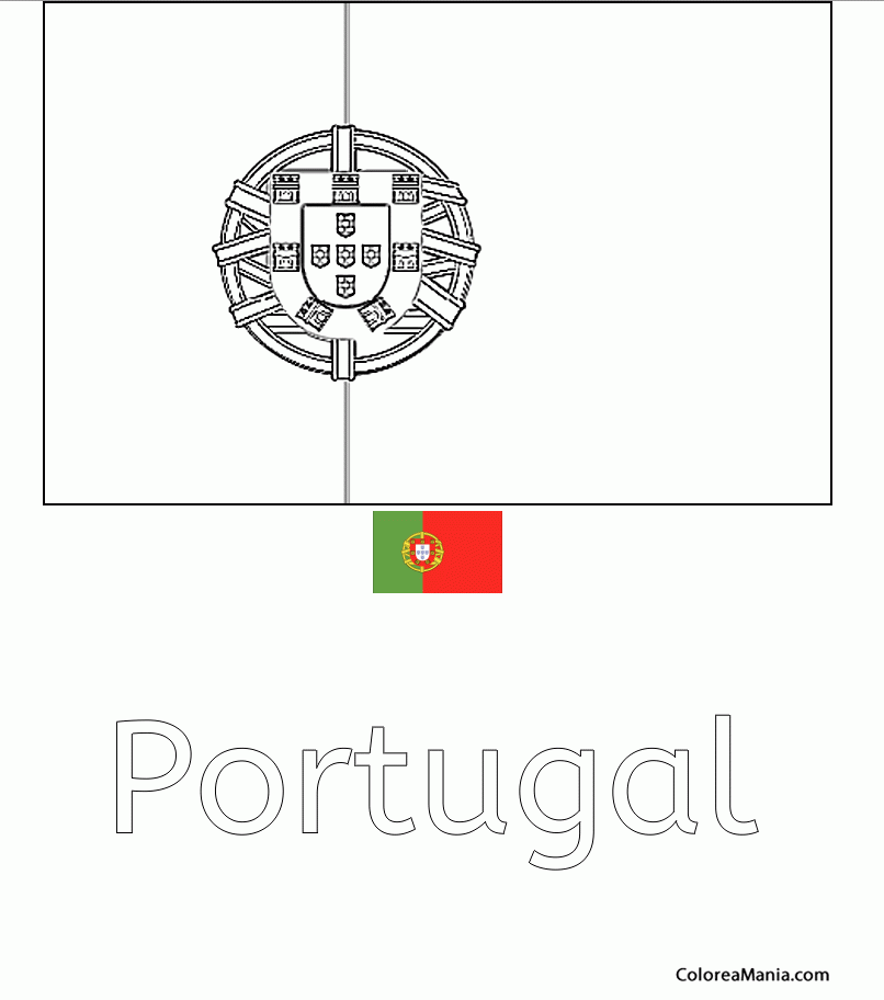 Colorear Portugal. Repblica Portuguesa