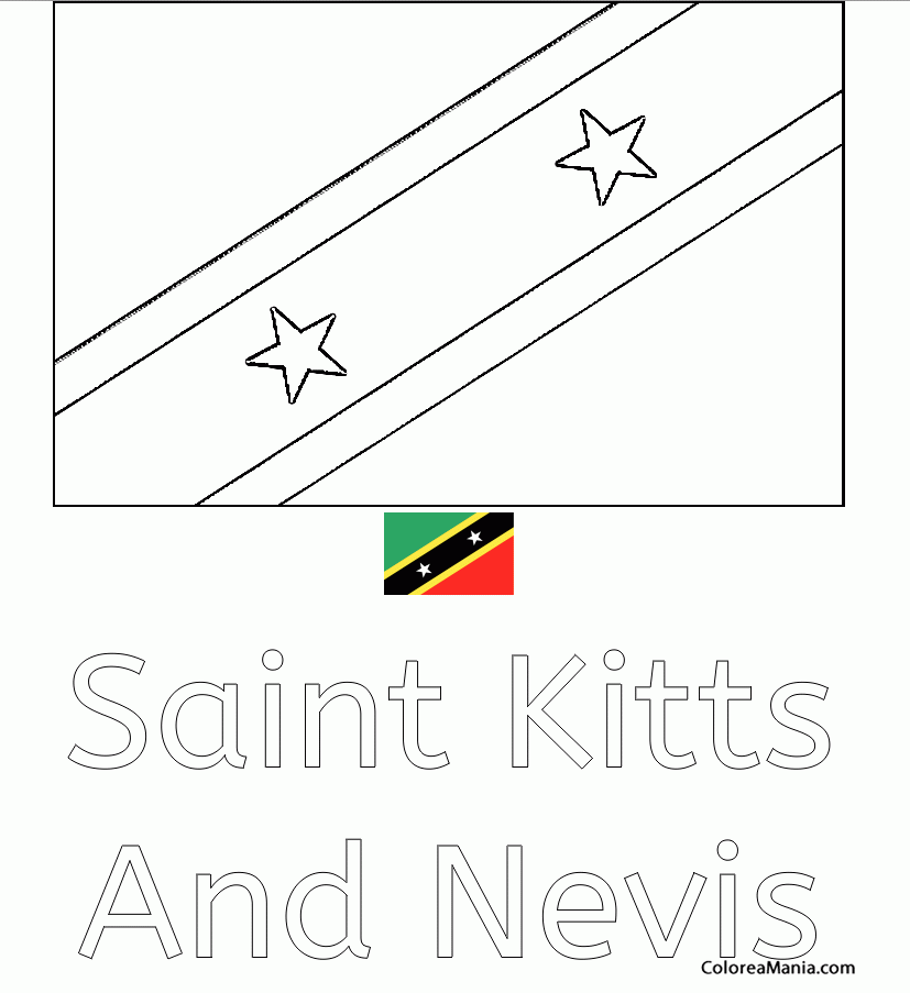 Colorear Saint Kitts et Nevis