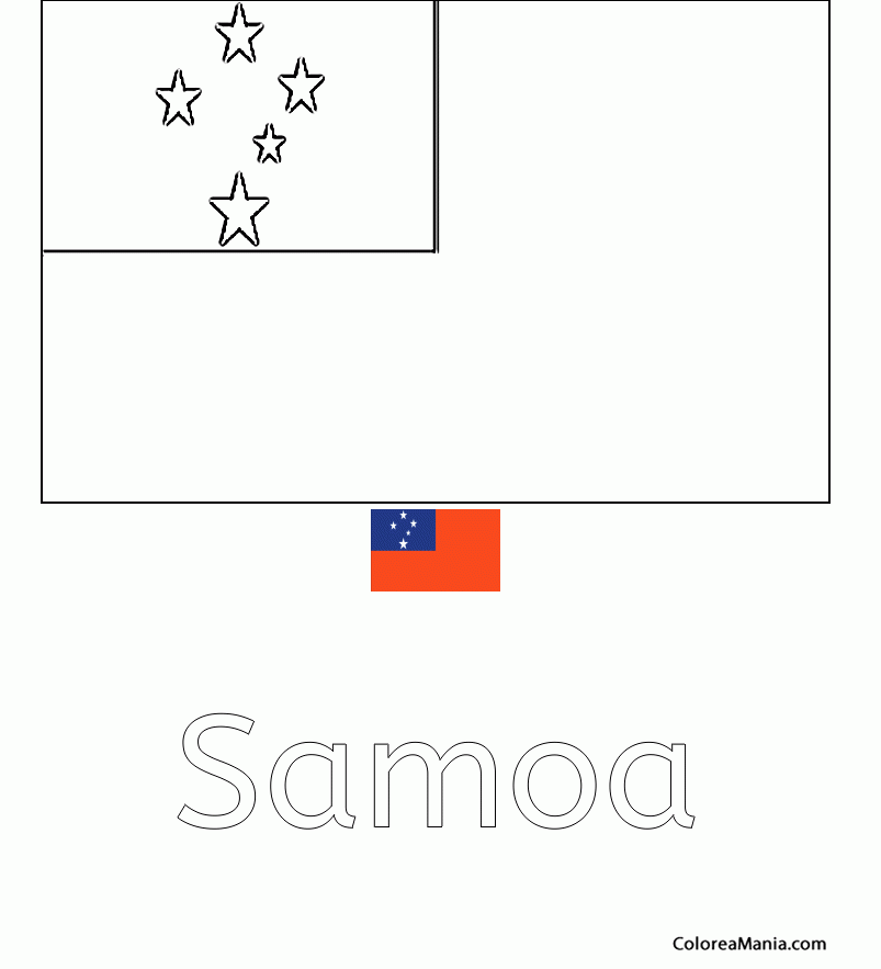 Colorear Estado Independiente de Samoa