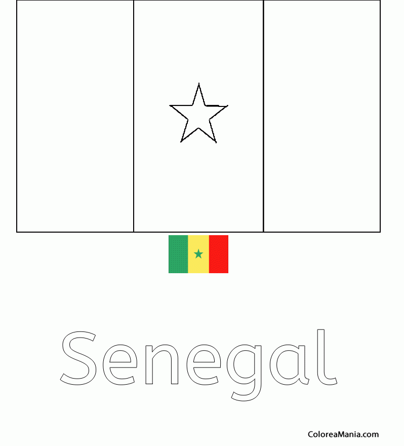 Colorear Repblica de Senegal