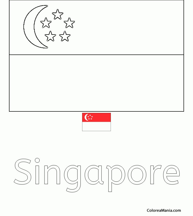 Colorear Repblica de Singapur