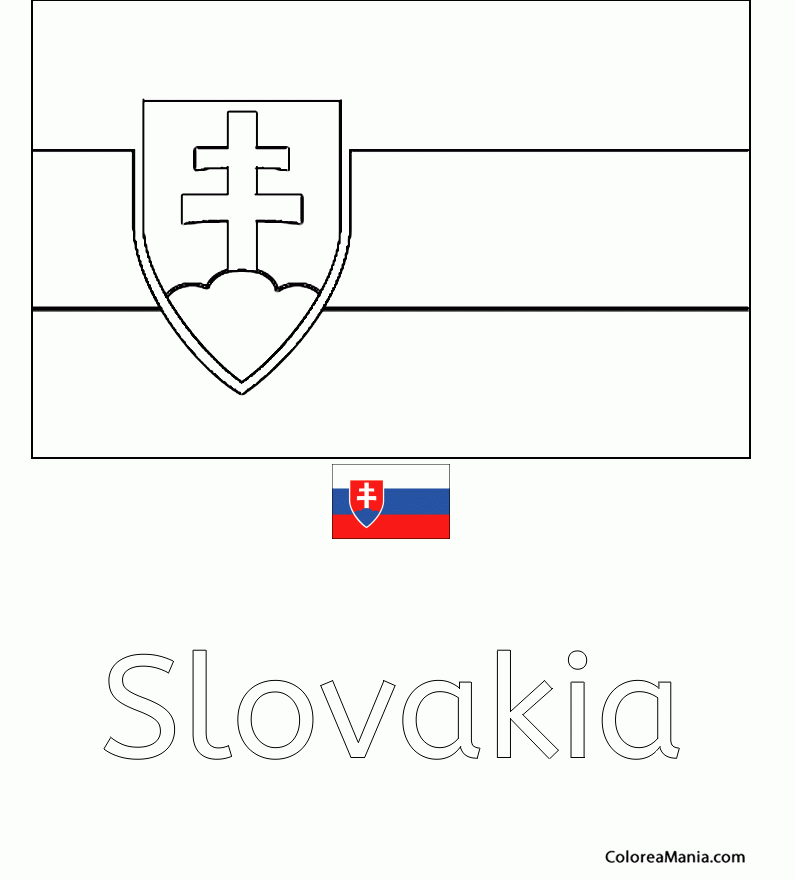 Colorear Eslovaquia. Slovakia. Slovaquie