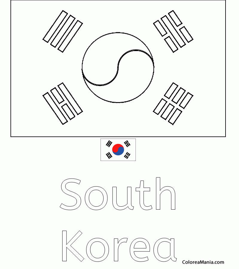 Colorear Corea del Sur