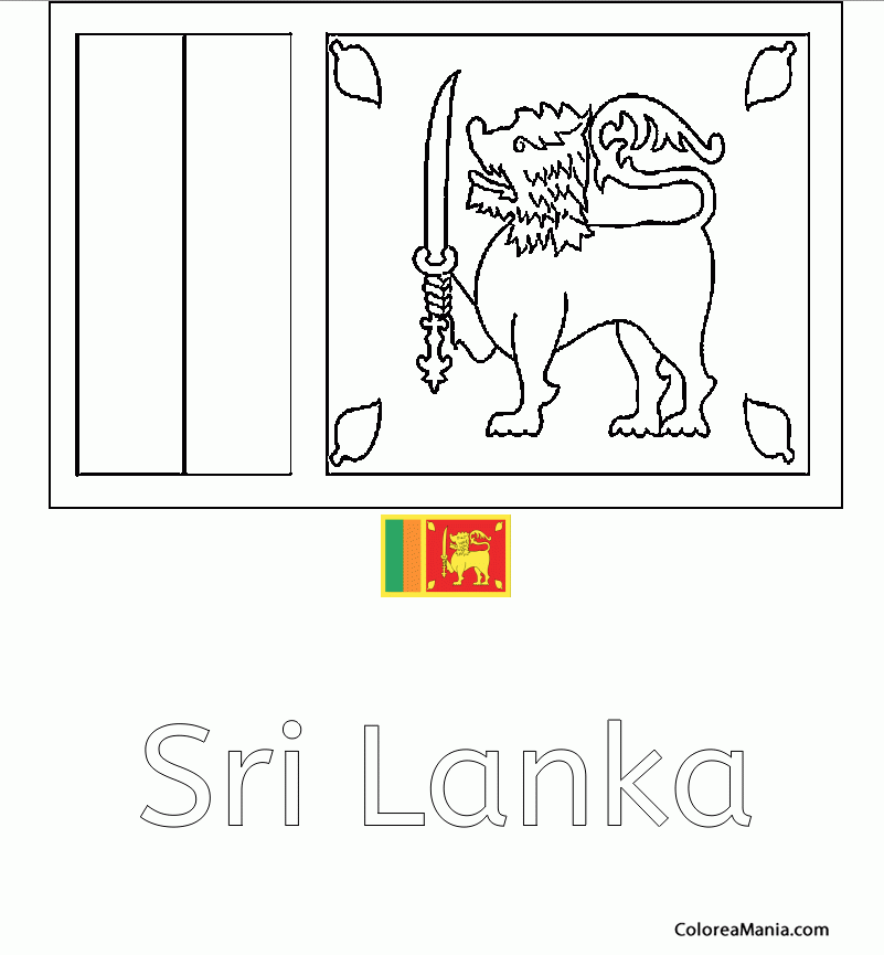 Colorear Repblica Democrtica Socialista de Sri Lanka
