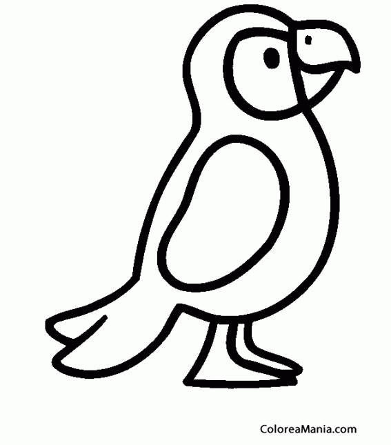 Colorear Silueta de cacatúa (Aves), dibujo para colorear gratis