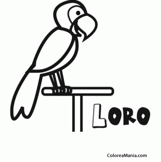 Colorear Loro se escribe as