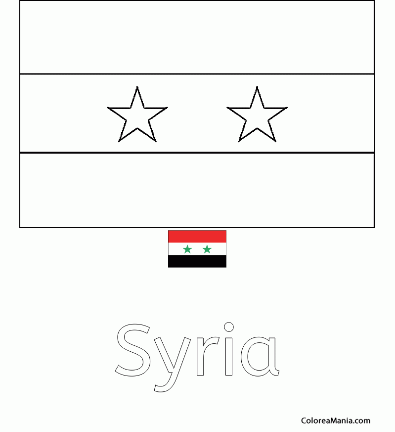 Colorear Syrian Arab Republic. Siria