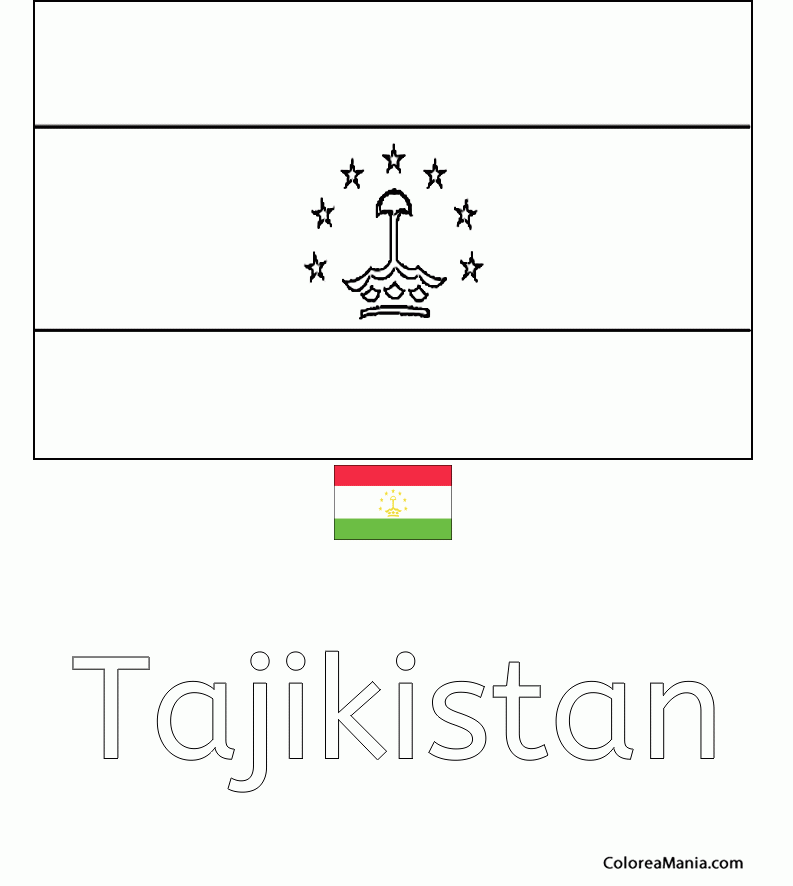 Colorear Repblica de Tadjikistan