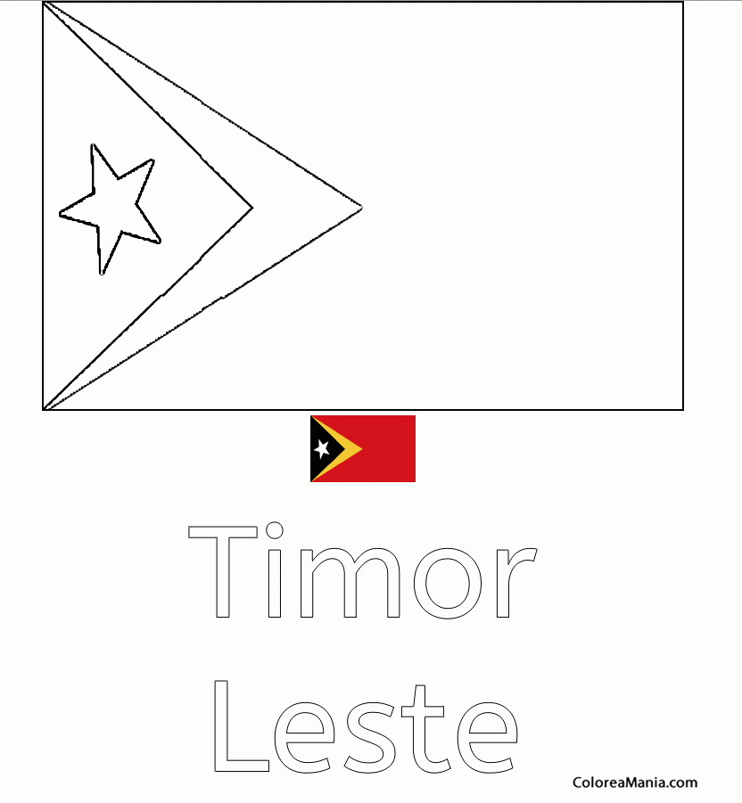 Colorear Repblica  de Timor Oriental