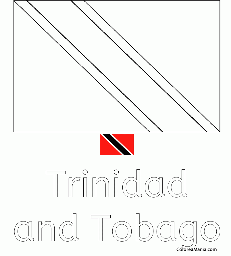 Colorear Trinidad and Tobago. Trinit et Tobago