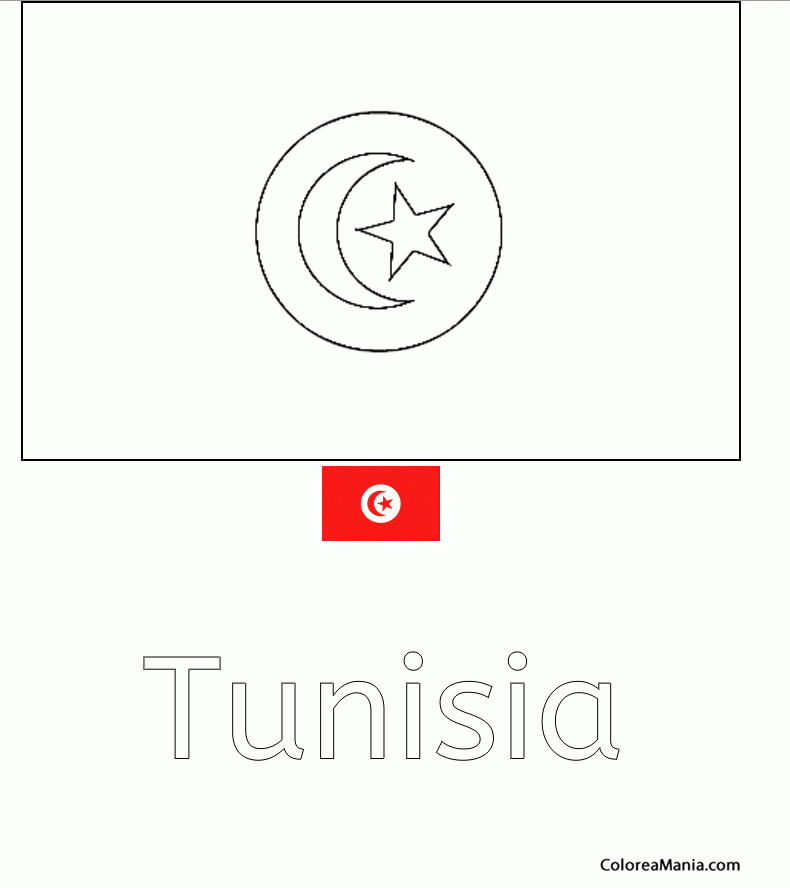 Colorear Tunisia. Tunisie. Tunis