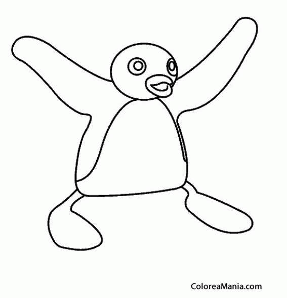 Colorear Pingu est contento