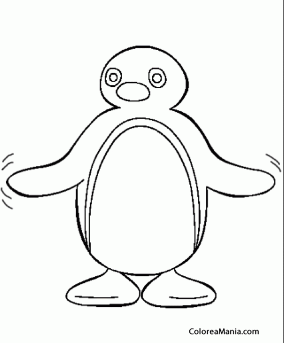 Colorear Pingu est impaciente