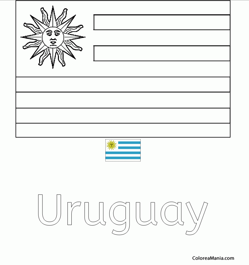 Colorear Repblica Oriental del Uruguay