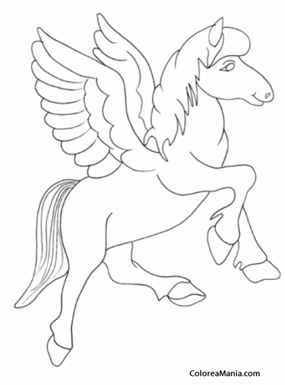 Colorear Pegaso con crines rubias