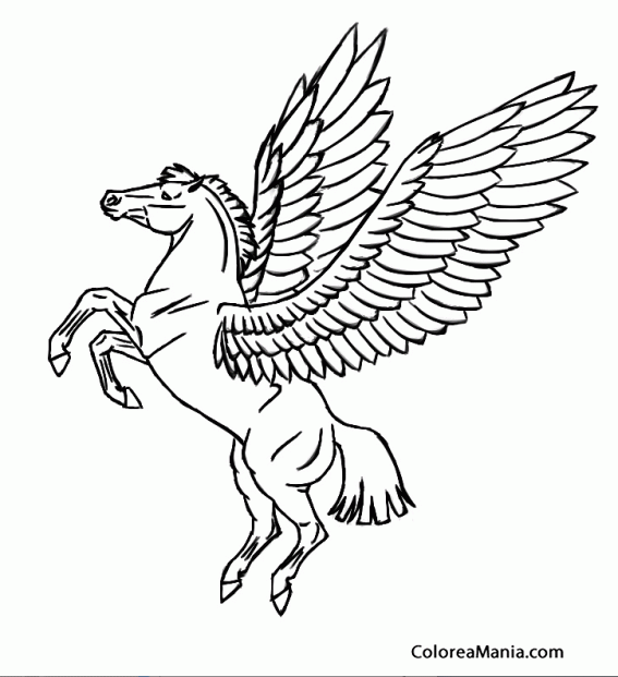 Colorear Pegaso con cola recortada