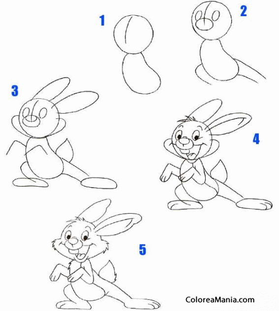 Colorear Dibujar conejito gimnasta (Cómo dibujar animales), dibujo para colorear gratis Colorear Dibujar conejito gimnasta (Cómo dibujar animales), dibujo para colorear gratis