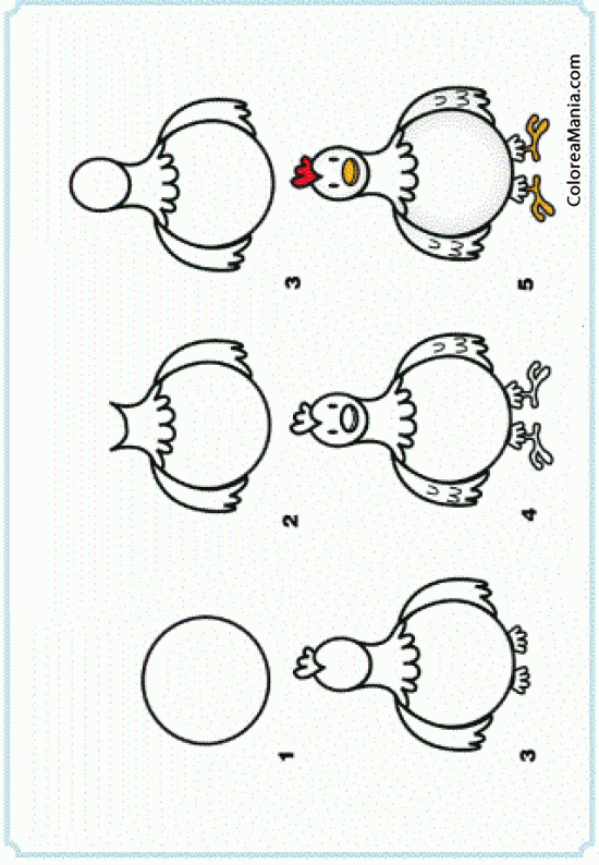 Colorear Dibujar gallina (Cómo dibujar Aves), dibujo para colorear gratis Colorear Dibujar gallina (Cómo dibujar Aves), dibujo para colorear gratis