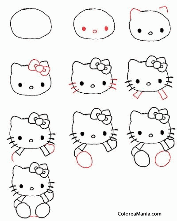 Colorear Dibujar Kitty