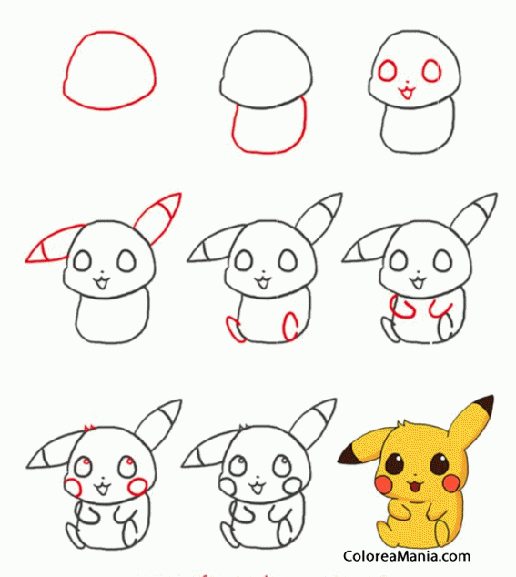 Colorear Dibujar picachu 2