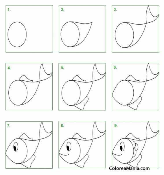 Colorear Pececillo nadando