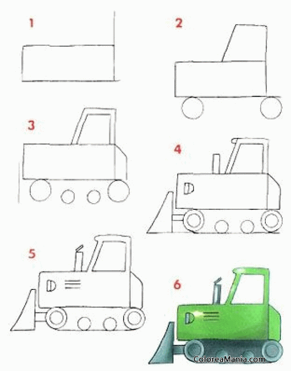 Colorear Dibujar bulldozer