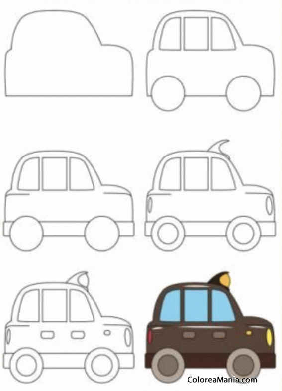 Colorear Dibujar un taxi