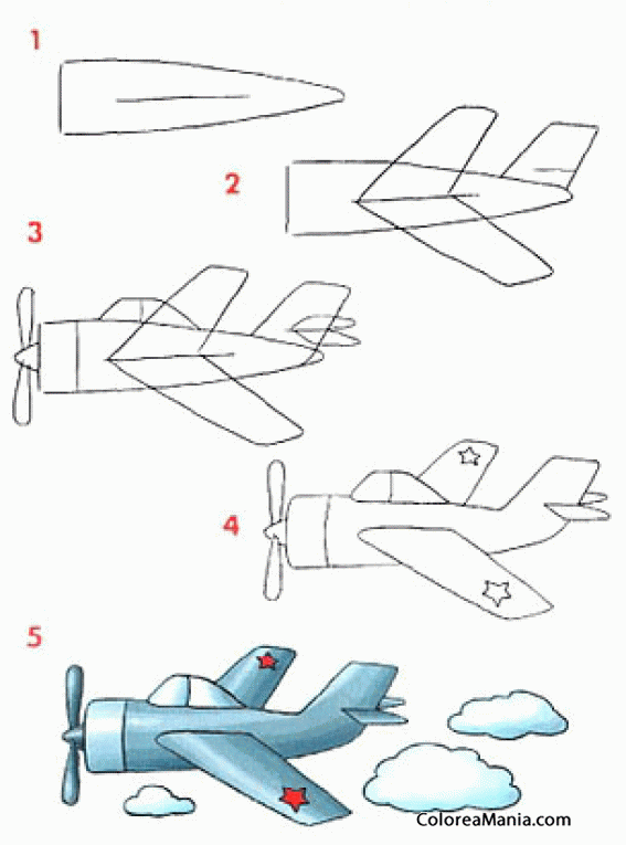 Colorear Dibujar avioneta
