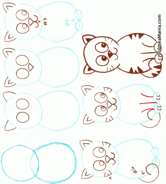 Colorear Dibujar simptico gatito