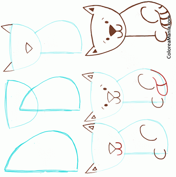 Colorear Como dibujar gatito