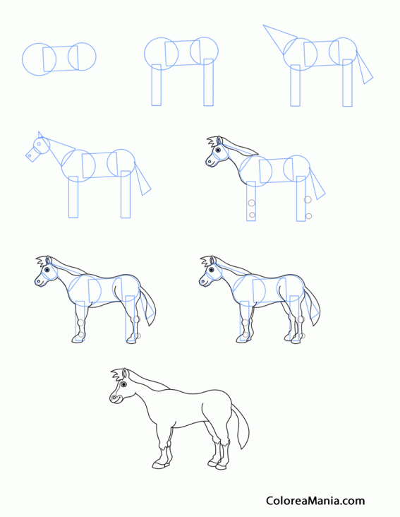 Colorear Comment dessiner Cartoon Horse